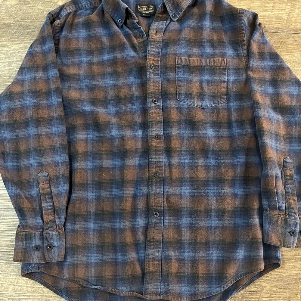 Pendleton Casual Blue and Brown Checkered Shirt